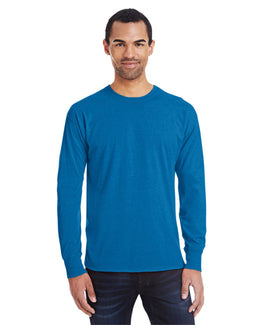 Hanes Mens X-Temp Long Sleeve T-Shirt 42L0 | Neon Bl Heather - Front