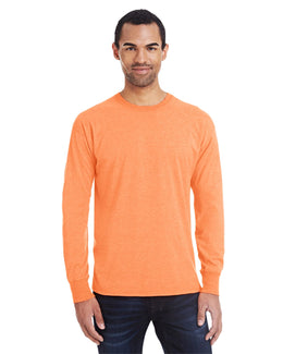 Hanes Mens X-Temp Long Sleeve T-Shirt 42L0 | Neon Orange Hthr - Front