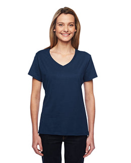 Hanes Ladies X-Temp Performance V-Neck 42V0 | Navy - Front