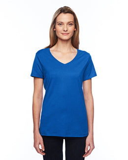 Hanes Ladies X-Temp Performance V-Neck 42V0 | Deep Royal - Front