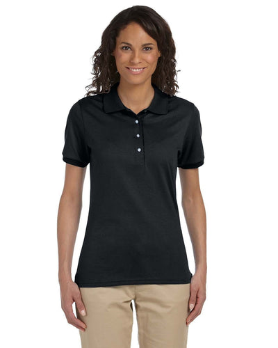 Jerzees Ladies 50/50 Jersey Knit Polo Shirt 437W | Black - Front