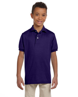 Jerzees Youth 50/50 Jersey Knit Polo Shirt 437Y | Deep Purple - Front