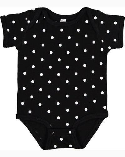 Rabbit Skins Lap Shoulder Creeper 4400 | Black/ White Dot - Front
