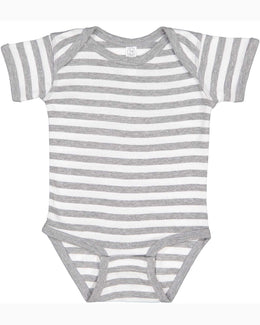 Rabbit Skins Lap Shoulder Creeper 4400 | Heather/ Wht Str - Front