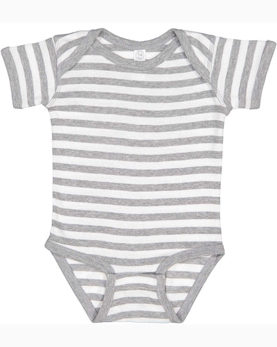 Rabbit Skins Lap Shoulder Creeper 4400 | Heather/ Wht Str - Front