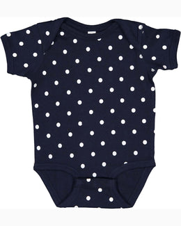 Rabbit Skins Lap Shoulder Creeper 4400 | Navy/ White Dot - Front