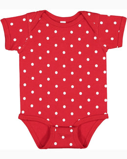 Rabbit Skins Lap Shoulder Creeper 4400 | Red/ White Dot - Front