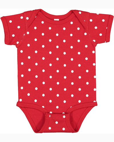 Rabbit Skins Lap Shoulder Creeper 4400 | Red/ White Dot - Front