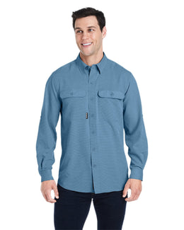 Dri Duck Men's Crossroad Woven Shirt 4441 | Slate Blue - Front