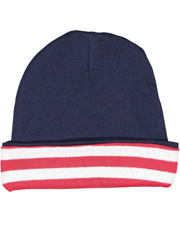 Rabbit Skins Infant Cap 4451 | Nay/ Red Wh Str - Front