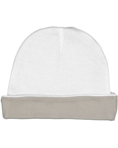 Rabbit Skins Infant Cap 4451 | White/ Titanium - Front