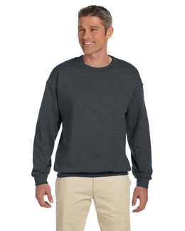 Jerzees SuperSweats 50/50 Crewneck Sweatshirt 4662 | Black Heather - Front