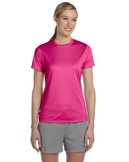 Hanes Ladies Cool Dri T-Shirt 4830 | Wow Pink - Front