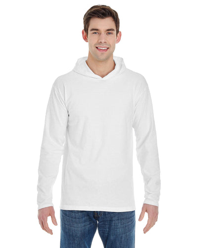 Comfort Colors Heavyweight Long Sleeve Hooded T-Shirt 4900 | White - Front
