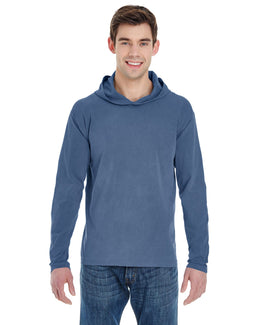 Comfort Colors Heavyweight Long Sleeve Hooded T-Shirt 4900 | Blue Jean - Front