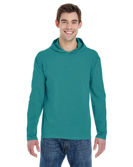 Comfort Colors Heavyweight Long Sleeve Hooded T-Shirt 4900 | Seafoam - Front