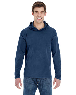 Comfort Colors Heavyweight Long Sleeve Hooded T-Shirt 4900 | True Navy - Front