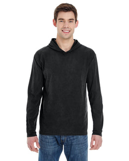 Comfort Colors Heavyweight Long Sleeve Hooded T-Shirt 4900 | Black - Front