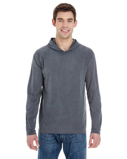 Comfort Colors Heavyweight Long Sleeve Hooded T-Shirt 4900 | Chambray - Front