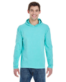 Comfort Colors Heavyweight Long Sleeve Hooded T-Shirt 4900 | Chalky Mint - Front