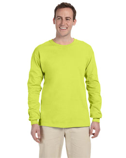 Fruit of the Loom Lightweight Long Sleeve T-Shirt 4930 | Safety Green - Front