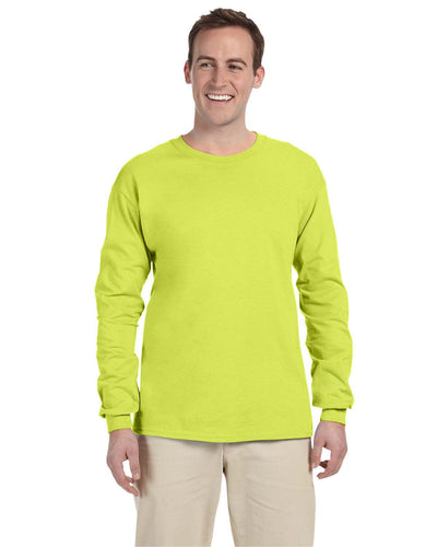 Fruit of the Loom Lightweight Long Sleeve T-Shirt 4930 | Safety Green - Front