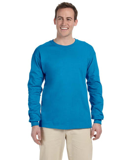 Fruit of the Loom Lightweight Long Sleeve T-Shirt 4930 | Pacific Blue - Front