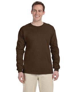 Fruit of the Loom Lightweight Long Sleeve T-Shirt 4930 | Chocolate - Front
