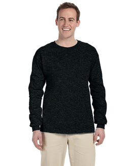 Fruit of the Loom Lightweight Long Sleeve T-Shirt 4930 | Black Heather - Front