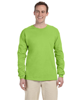Fruit of the Loom Lightweight Long Sleeve T-Shirt 4930 | Neon Green - Front