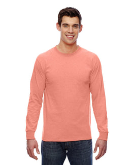 Fruit of the Loom Lightweight Long Sleeve T-Shirt 4930 | Retro Hthr Coral - Front