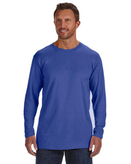 Hanes 100% Ringspun Cotton Nano-T Long Sleeve T-Shirt 498L | Deep Royal - Front