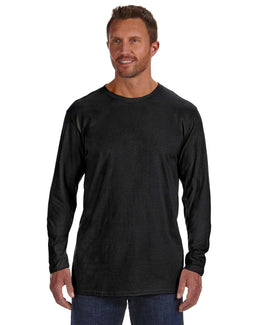 Hanes 100% Ringspun Cotton Nano-T Long Sleeve T-Shirt 498L | Black - Front