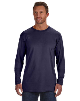 Hanes 100% Ringspun Cotton Nano-T Long Sleeve T-Shirt 498L | Navy - Front