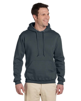 Jerzees SuperSweats Hooded Pullover Sweatshirt 4997 | Black Heather - Front