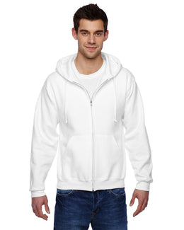Jerzees Super Sweats 50/50 Full-Zip Hoodie 4999 | White - Front