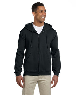 Jerzees Super Sweats 50/50 Full-Zip Hoodie 4999 | Black - Front