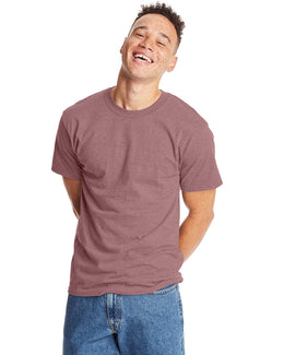Hanes Beefy-T T-Shirt 5180 | Mauve Pepr Hthr - Front