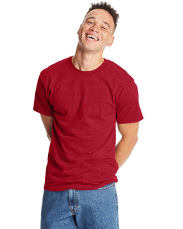 Hanes Beefy-T T-Shirt 5180 | Red Pepper Hthr - Front