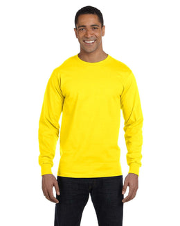Hanes Long Sleeve Beefy-T T-Shirt 5186 | Yellow - Front