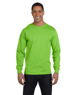 Hanes Long Sleeve Beefy-T T-Shirt 5186 | Lime - Front