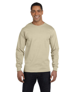 Hanes Long Sleeve Beefy-T T-Shirt 5186 | Sand - Front