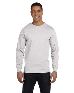 Hanes Long Sleeve Beefy-T T-Shirt 5186 | Ash - Front
