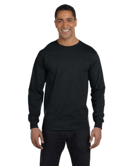 Hanes Long Sleeve Beefy-T T-Shirt 5186 | Black - Front