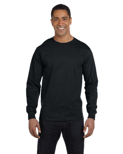 Hanes Long Sleeve Beefy-T T-Shirt 5186 | Black - Front