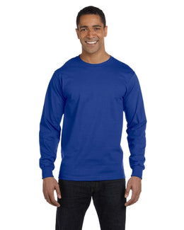 Hanes Long Sleeve Beefy-T T-Shirt 5186 | Deep Royal - Front