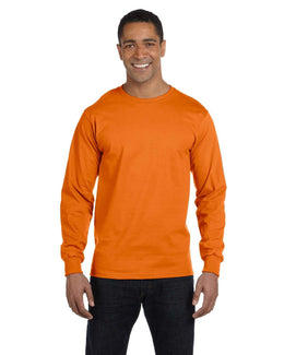 Hanes Long Sleeve Beefy-T T-Shirt 5186 | Orange - Front