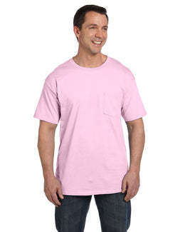 Hanes Beefy-T Pocket T-Shirt 5190P | Pale Pink - Front
