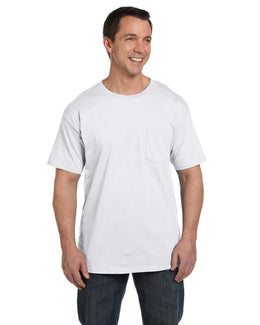 Hanes Beefy-T Pocket T-Shirt 5190P | White - Front