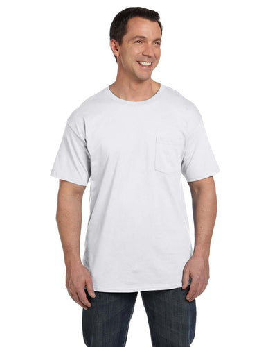 Hanes Beefy-T Pocket T-Shirt 5190P | White - Front
